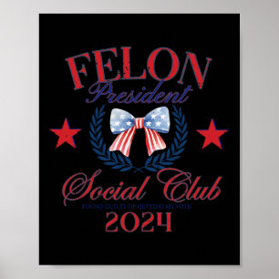 Affiche Drapeau du président Social Club 2024 Trump