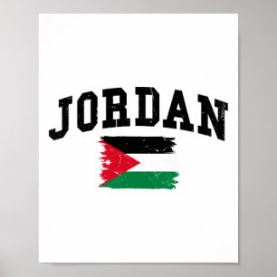 Affiche Drapeau du Royaume hachémite de Jordanie Vacances 