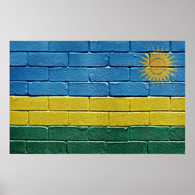 Affiche Drapeau du Rwanda (Devant)