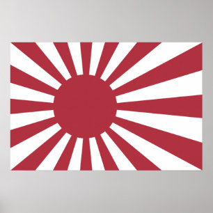 Affiche Drapeau du soleil levant impérial du Japon, Edo à