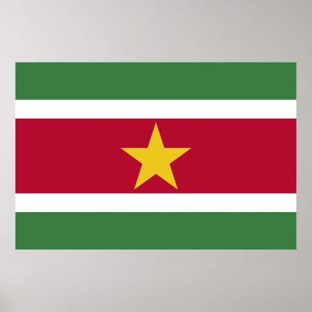 Affiche Drapeau du Suriname (Devant)