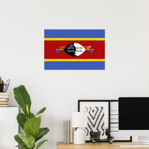 Affiche drapeau du Swaziland