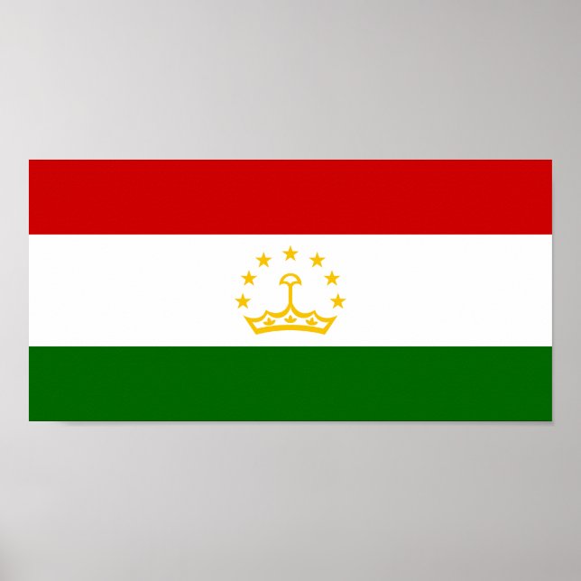 Affiche Drapeau du Tadjikistan (Devant)