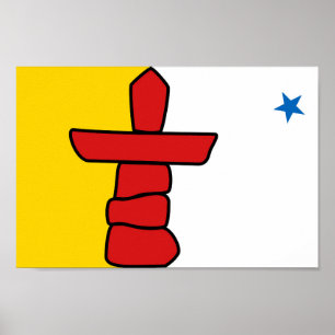 Affiche Drapeau du territoire du Nunavut