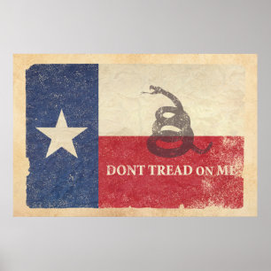 Affiche Drapeau du Texas et de Gadsden