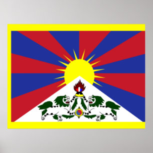 Affiche Drapeau du Tibet