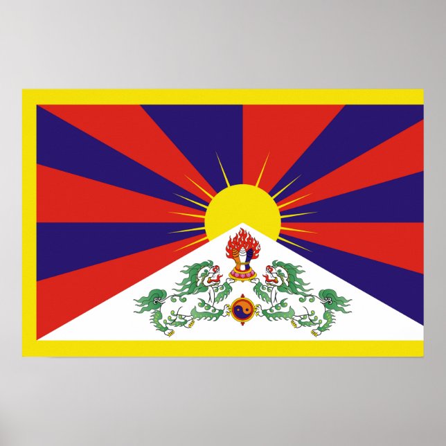 Affiche Drapeau du Tibet libre (Devant)