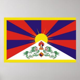 Affiche Drapeau du Tibet libre