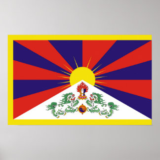 Affiche Drapeau du Tibet libre