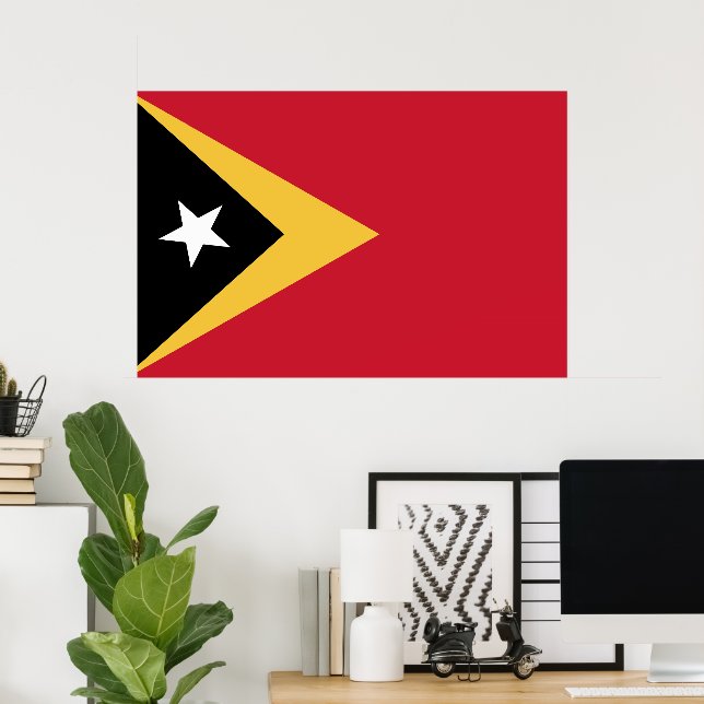 Affiche Drapeau du Timor oriental (Bureau à domicile)