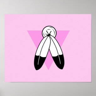 Affiche Drapeau du triangle rose Two-Spirit