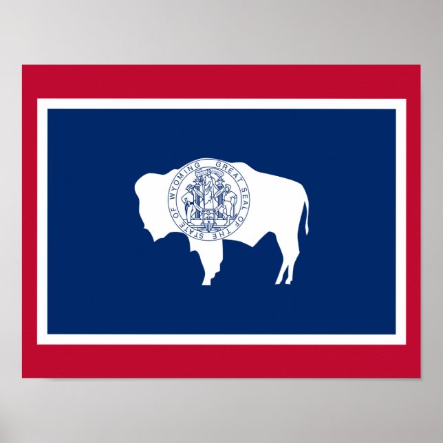 Affiche Drapeau du Wyoming (Devant)