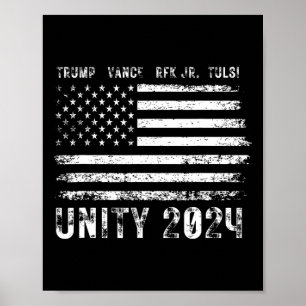 Affiche Drapeau d'unité grunge vintage 2025 Trump Vance Rf