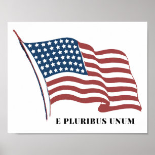 Affiche Drapeau E Pluribus Unum Patriotic U.S.