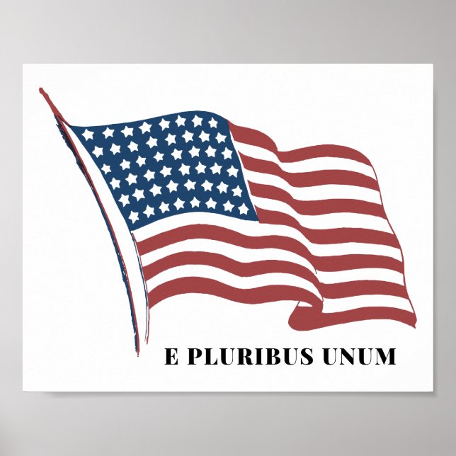 Affiche Drapeau E Pluribus Unum Patriotic U.S. (Devant)