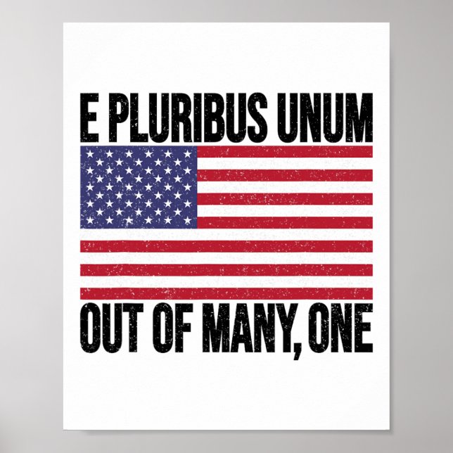 Affiche Drapeau E Pluribus Unum Usa pour femmes hommes  (Devant)