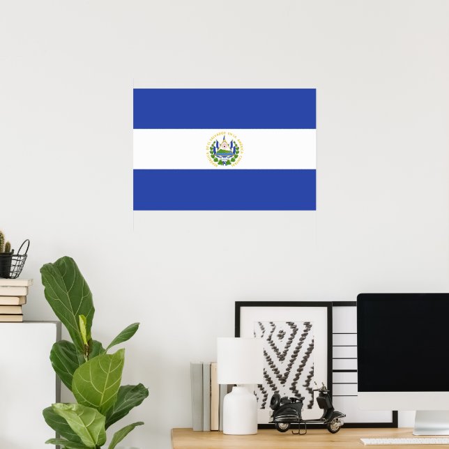 Affiche Drapeau El Salvador (Bureau à domicile)