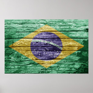 Affiche Drapeau en bois