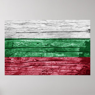 Affiche drapeau en bois bulgare