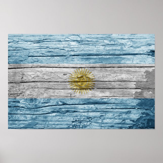 Affiche Drapeau en bois d'Argentine (Devant)