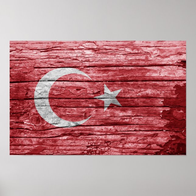 Affiche Drapeau en bois turc (Devant)