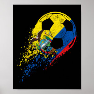Affiche Drapeau équatorien Footballeur équatorien