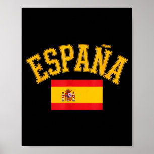 Affiche Drapeau espagnol drôle disant españa pays d'amour 
