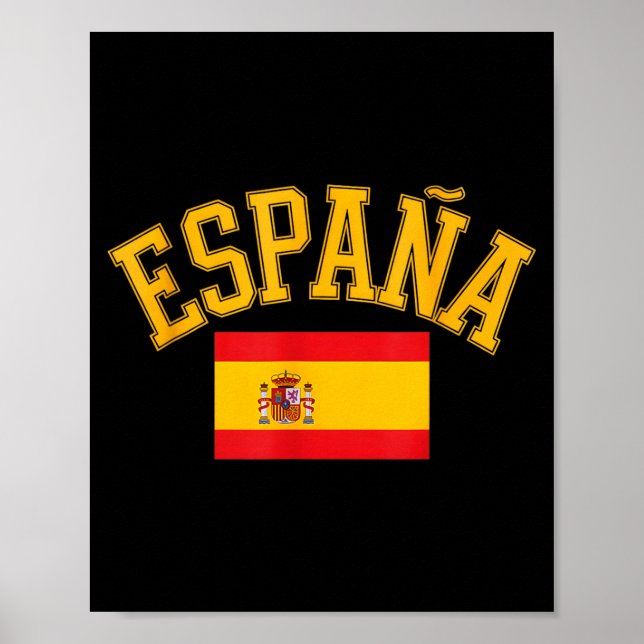Affiche Drapeau espagnol drôle disant españa pays d'amour  (Devant)