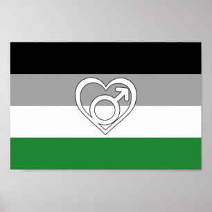 Affiche Drapeau et symbole de fierté androphile