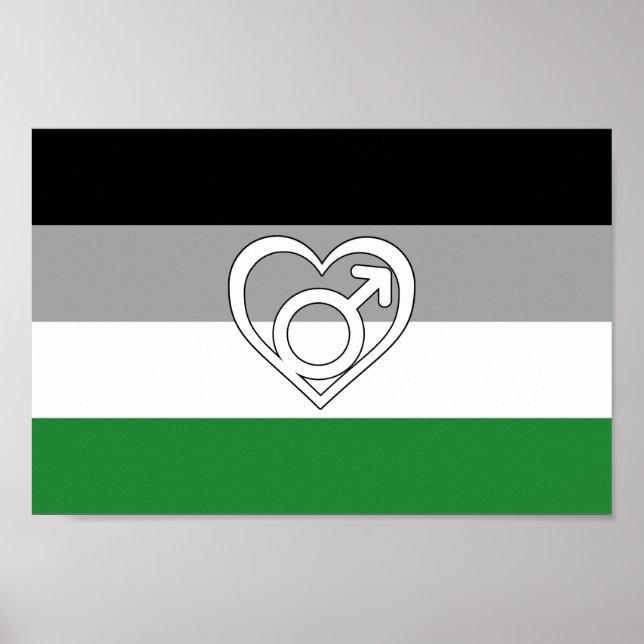 Affiche Drapeau et symbole de fierté androphile (Devant)