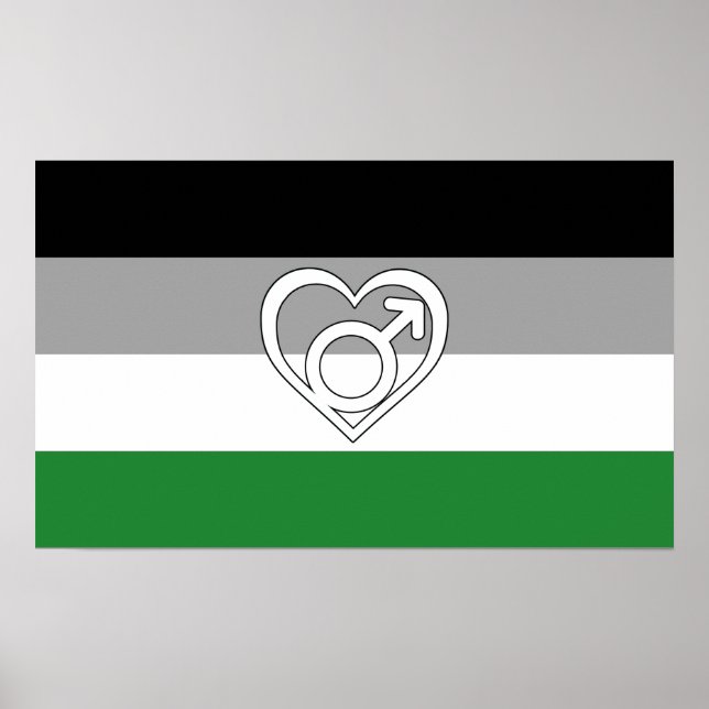 Affiche Drapeau et symbole de fierté androphile (Devant)