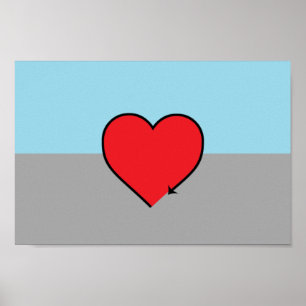 Affiche Drapeau et symbole de la fierté autosexuelle