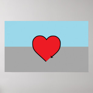 Affiche Drapeau et symbole de la fierté autosexuelle