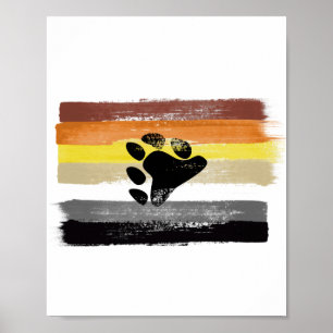 Affiche Drapeau et symbole de la fierté de l'ours peint