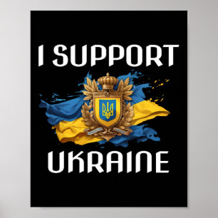 Affiche Drapeau et symbole de soutien à l'Ukraine Peuple u