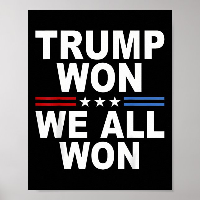 Affiche Drapeau États-Unis 2024 Trump Gagné  (Devant)