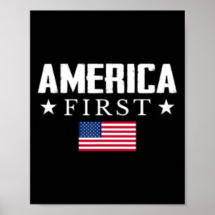 Affiche Drapeau États-Unis d'abord