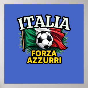 Affiche Drapeau Forza Azzurri
