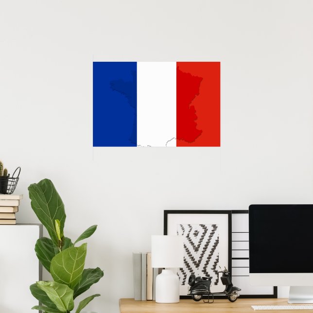 Affiche drapeau français (Bureau à domicile)