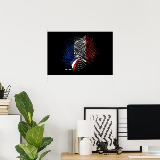 Affiche Drapeau français (Bureau à domicile)