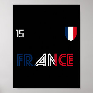 Affiche Drapeau Français Football Rétro France