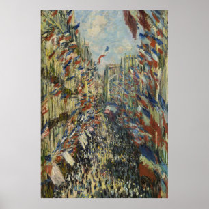 Affiche Drapeau français vintage Monet art de rue Paris