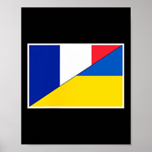 Affiche Drapeau France Ukraine Soutien Français Ukrainien