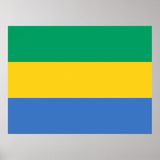 Affiche Drapeau gabonais (Gabon) (Devant)