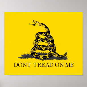 Affiche Drapeau Gadsden jaune classique Ne marchez pas sur