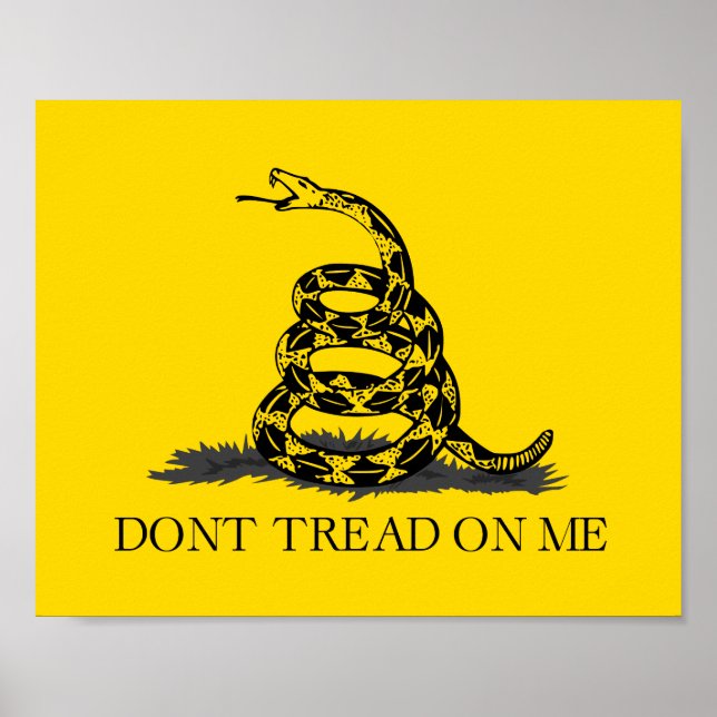 Affiche Drapeau Gadsden jaune classique Ne marchez pas sur (Devant)