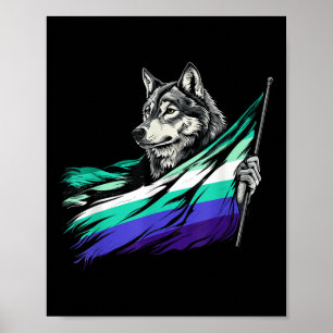 Affiche Drapeau gay masculin loup LGBTQ Fierté Mlm LGBT Ml