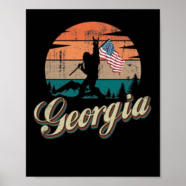 Affiche Drapeau Géorgie USA (Devant)