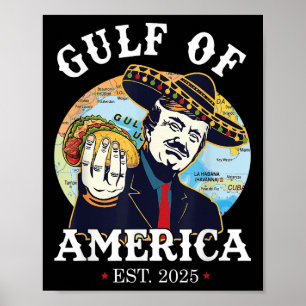 Affiche Drapeau Golfe D'Usa 2025 Amérique Vintage _6