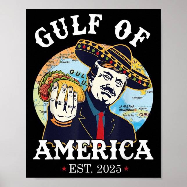 Affiche Drapeau Golfe D'Usa 2025 Amérique Vintage _6 (Devant)